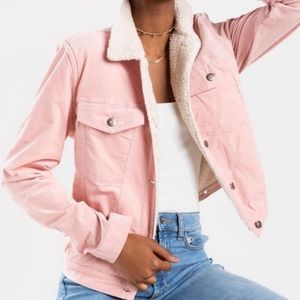 Pink Corduroy Sherpa Jacket M